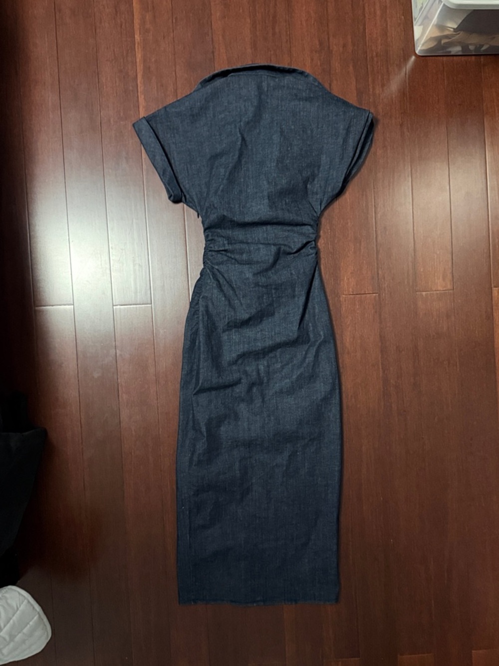 Zara Dark Denim Button-Front Midi Dress - Picture 3 of 3